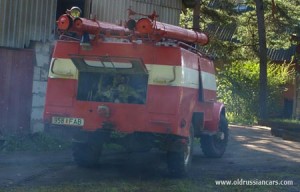 Пожарный ГАЗ-63, двигатель запущен, проверка выхлопной системы